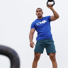 Load image into Gallery viewer, The WOD Life - Men's Classics Flux T-Shirt - Surf Blue/White