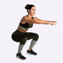 Load image into Gallery viewer, The WOD Life - Women's Endure Seamless Tights - Dark Olive Marl/Stone Marle