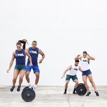 Load image into Gallery viewer, The WOD Life - Unisex Classics Gunship Muscle Tank -  White/Black
